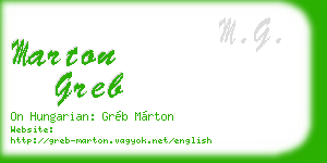 marton greb business card